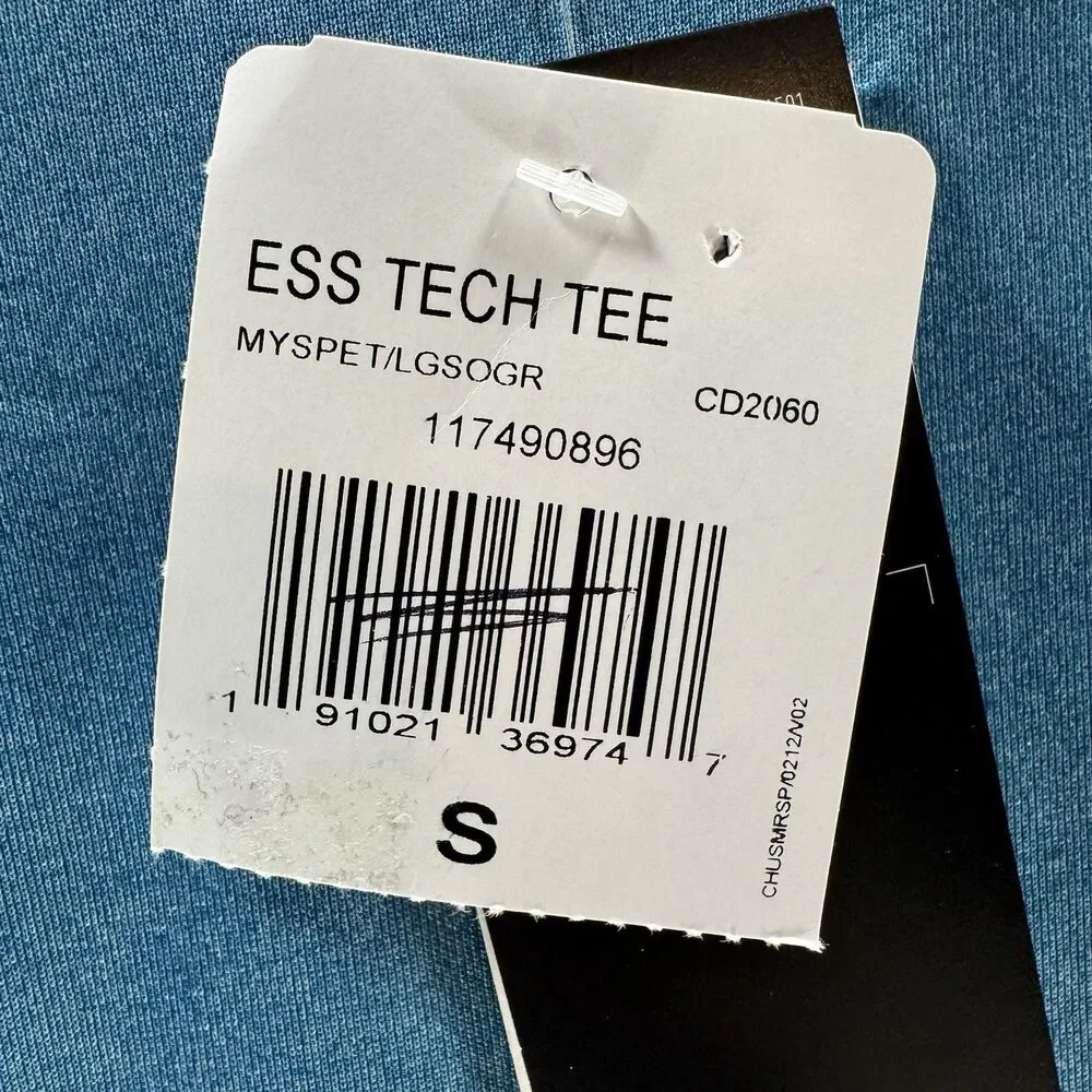 Adidas Shirt Mens Small Blue Climalite Tech Tee New With Tags Short Sleeve Adult